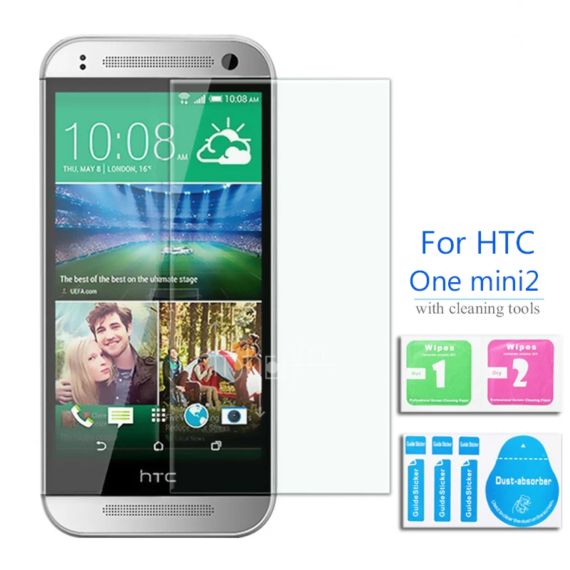 

For HTC One Mini 2 Tempered Glass Screen Protector Safety Protective Film on m8mini m8 mini mini2 M8MINn M8MINx phone 4.5