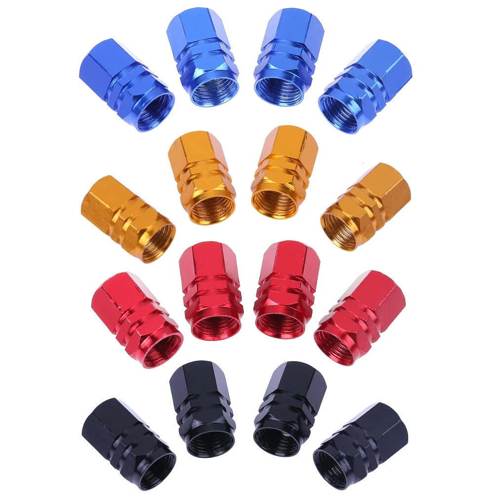 4pcs Universal Aluminum Car Tyre Air Valve Caps Bicycle Tire Valve Cap