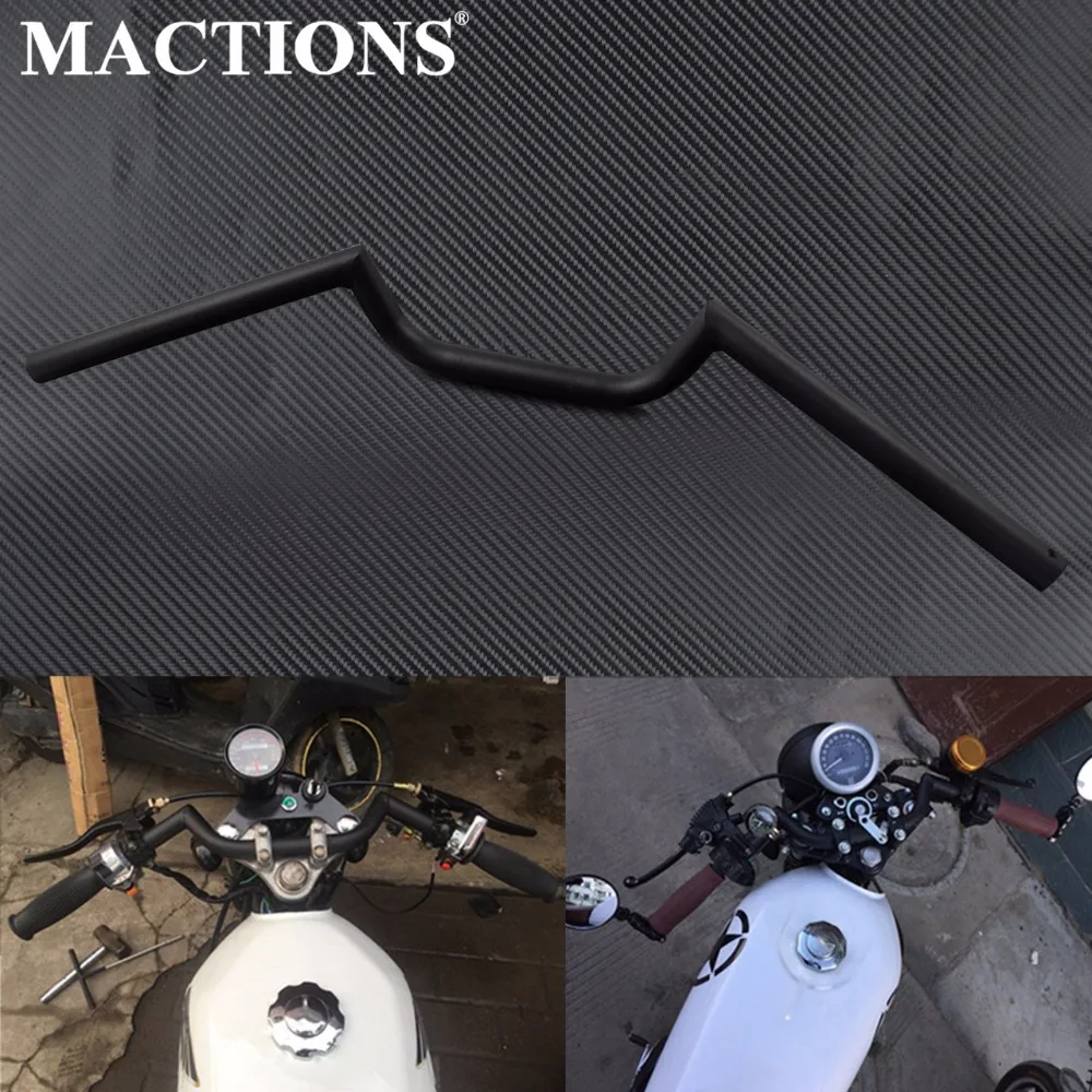 Универсальный 7/" руль мотоцикла черный/хром для Harley для Suzuki для Kawasaki Chopper Bobber