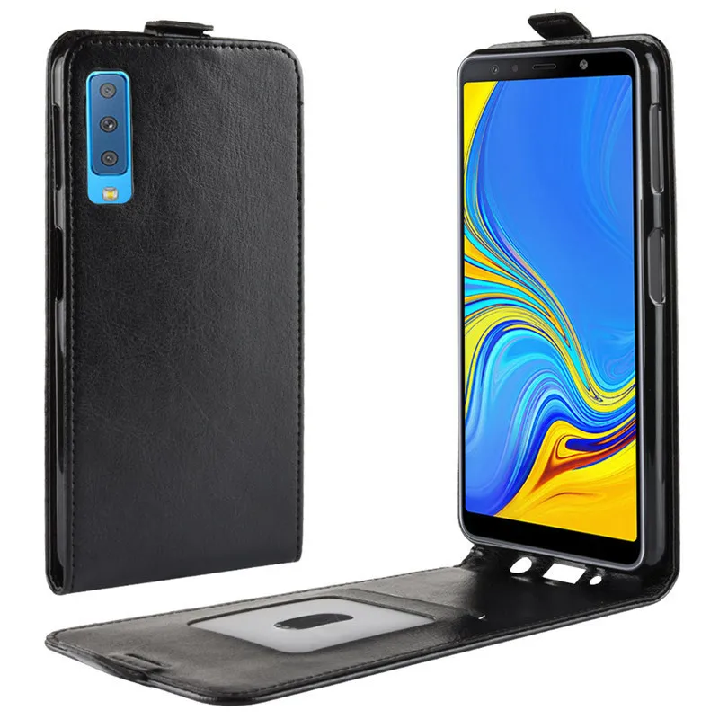 Для Samsung Galaxy A7 2018 чехол с откидной крышкой из искусственной кожи отделением для