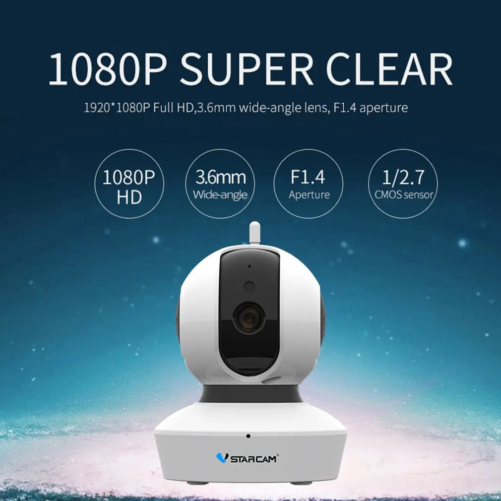 Vstracam Беспроводная умная 1080 P HD умная камера видеонаблюдения для дома ночного видения 3,6 мм широкоугольный объектив камера