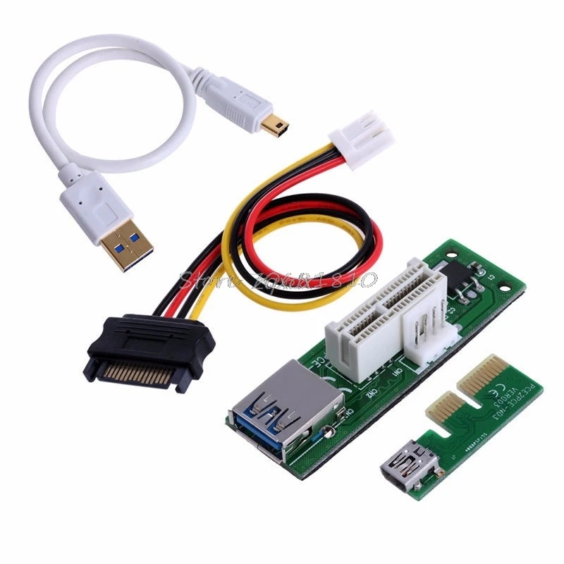 Mini PCI-E PCI Express Extension1X Riser Card USB 30 см удлинитель 4pin Мощность Z09 Прямая поставка