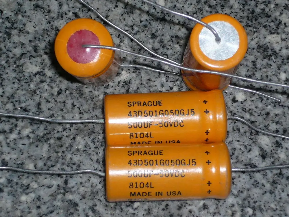 

[SA]SPRAGUE U.S. yellow face red head 43D series 500UF 50V original juice discontinued for many years--10pcs/lot