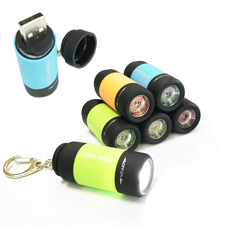 

Mini USB rechargeable Led Torch Flashlight Penlight small keychain Flash Light lamp Protable Pocket lights battery for reading