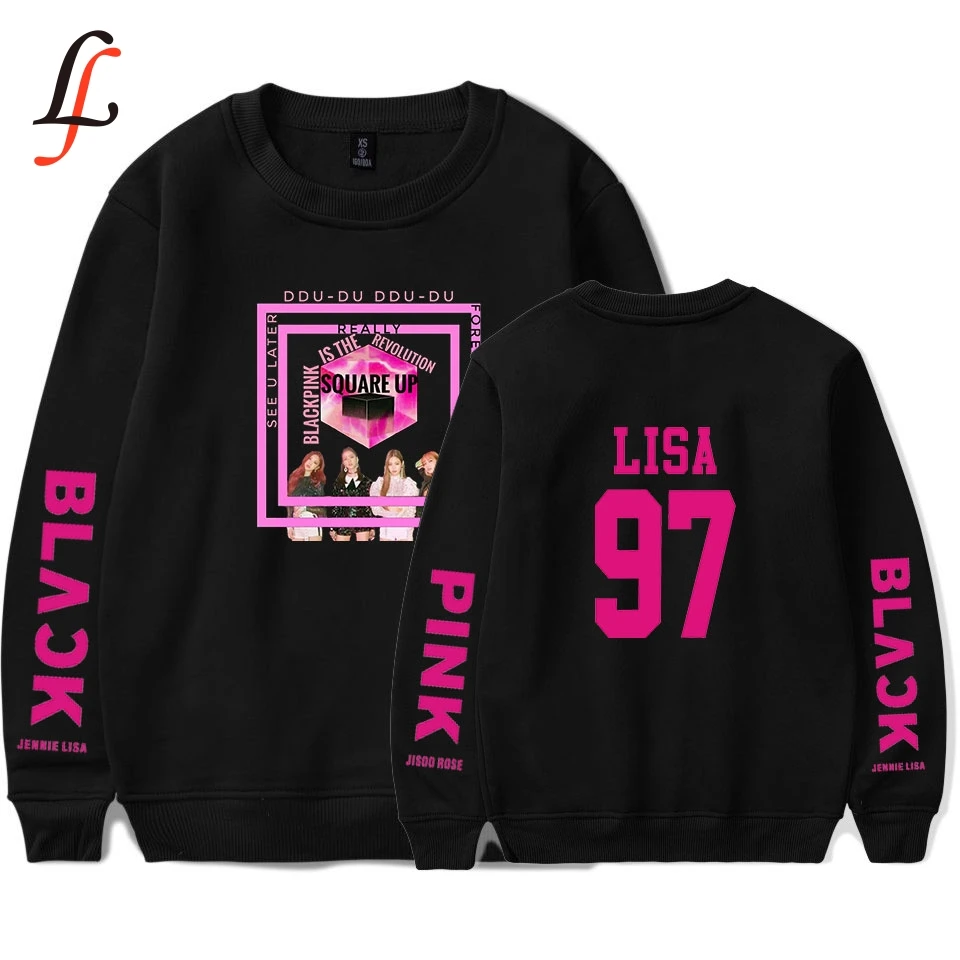Blackpink Lisa k pop casual Capless Sweatshirt Women harajuku Hip Hop Fashion Women Hoodies And Sweatshirts Famous Kpop Clothes