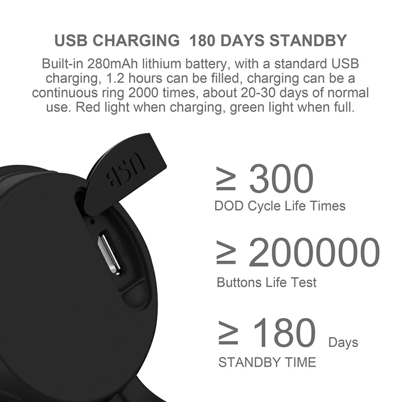 Велоспорт велосипед Электрический колокол USB зарядка 120 дБ 4 режима звуки Набат предупреждение безопасности рога руль вызывного сигнала для велосипед 40 г