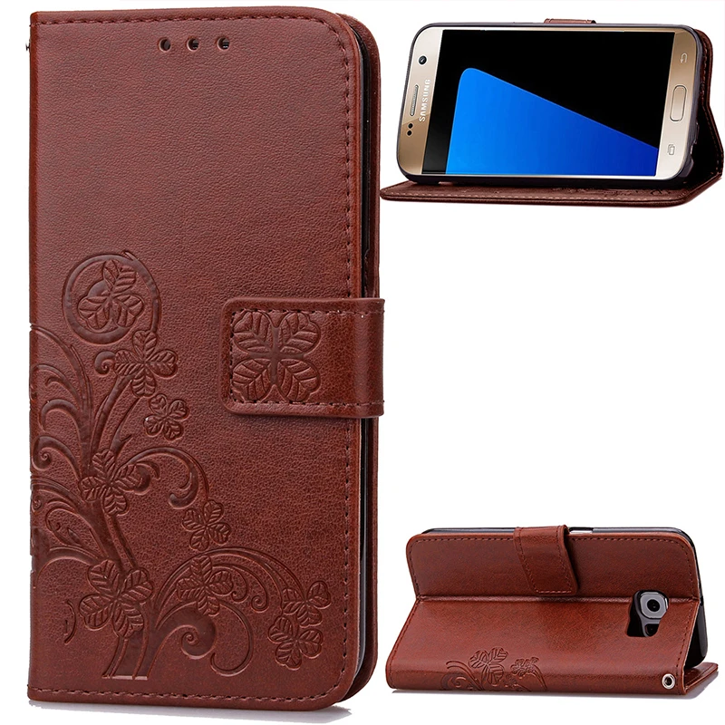 

Lucky Four Leaf Clover Leather Case For Samsung Galaxy J7 J5 J3 2017 2016,Flip Retro Card Holder Sling Bag For J7 J5 2015
