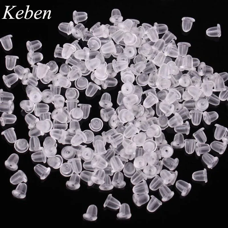 

100PCS Earring Back Stopper Diy Earing Findings Jewelry Accessories Beads Ear Plugs Soft Rubber Earring Backs Plug Cap