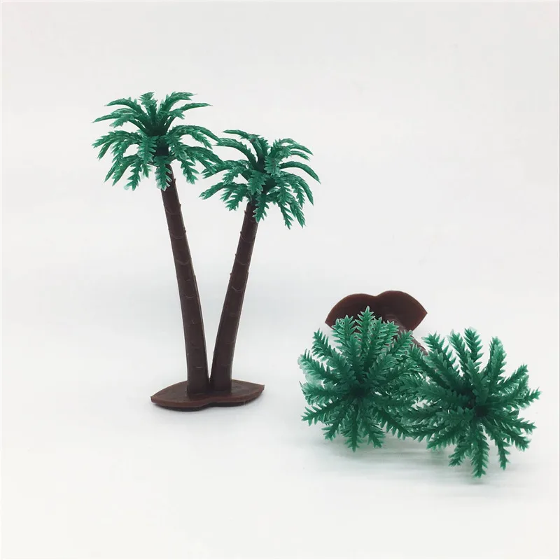 SwirlColor Palme da Cocco Modello Albero Cake Topper Modello Artificiale Conchiglie di Stelle Marine Mini Albero di Cocco Kit Decorazione Ornamento 19pcs