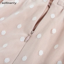 Sollinarry/осеннее кружевное платье в белый горошек с v-образным вырезом, женские сексуальные вечерние платья, короткое зимнее платье, Повседневное платье с открытой спиной и расклешенными рукавами