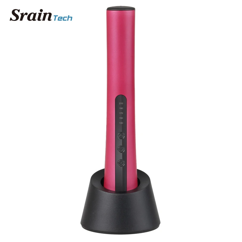 

SrainTech Electric Tourmaline Ceramic Hair Straightener Flat Iron With Storage Base Detachable Power Cord Hair Styling Tools
