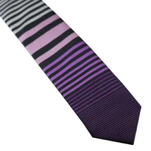 Мужские галстуки для костюма дизайн черный с розовым/белым/фиолетовым горизонтальным полосатым шейный платок, тонкий галстук 6 см платье рубашки Свадебный галстук