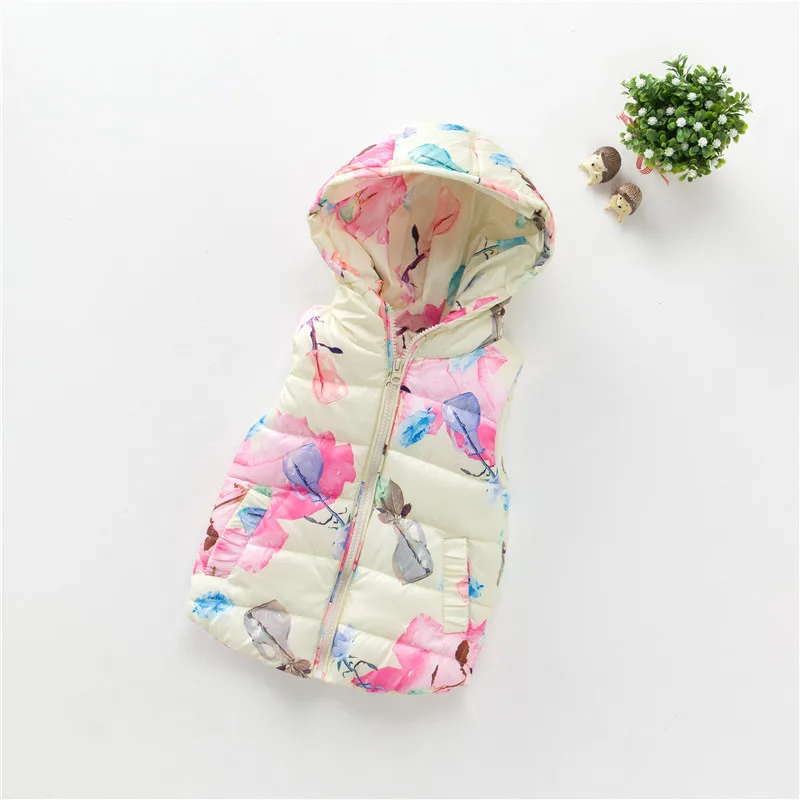 

Spring Autumn Kids vest hooded Girls coat Clothes Children Outwear For Baby Girls waistcoat Costume Christmas gift