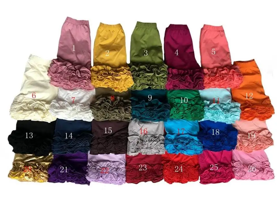 

Wholesale Toddler ruffled Icing shorts baby girls flower print floral cotton 3 layers ruffled bottom shorts girls leggings