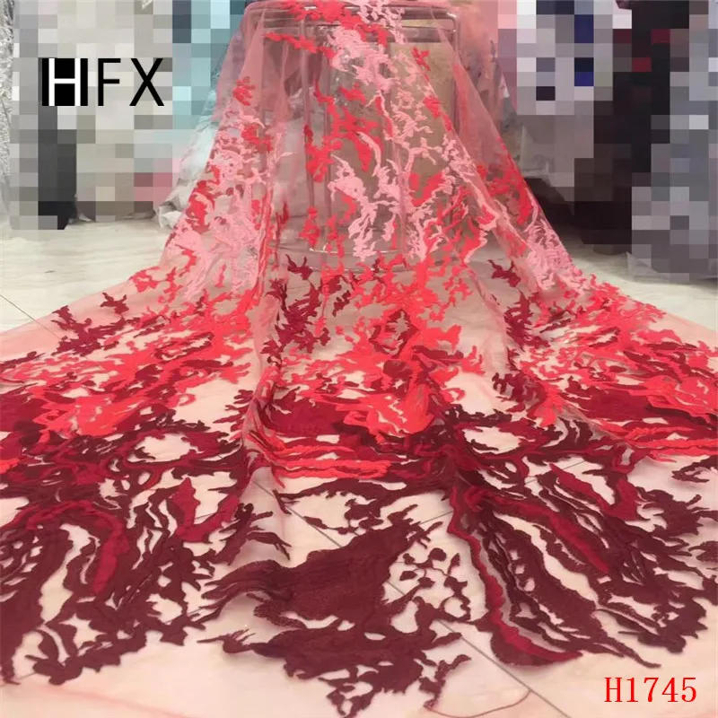 

2019 Most Popular French Net Lace Fabric With Embroidery African Tulle Mesh Lace Fabric High Quality African Lace Fabric F1745