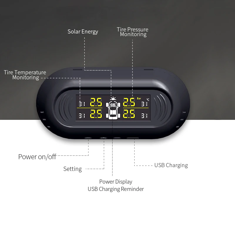 Автомобильная система контроля давления в шинах TPMS датчик автомобильная зарядка