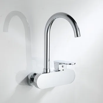 

Top quality kitchen wall mounted hot and cold water mix taps bathroom single handle chromed brass faucets bathroom accessories