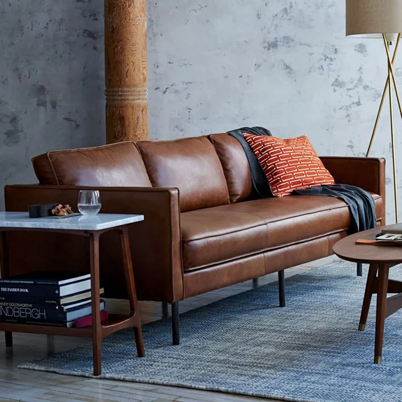 Современный светильник, роскошный диван для гостиной, Комбинированный Кожаный минималистичный диван на заказ