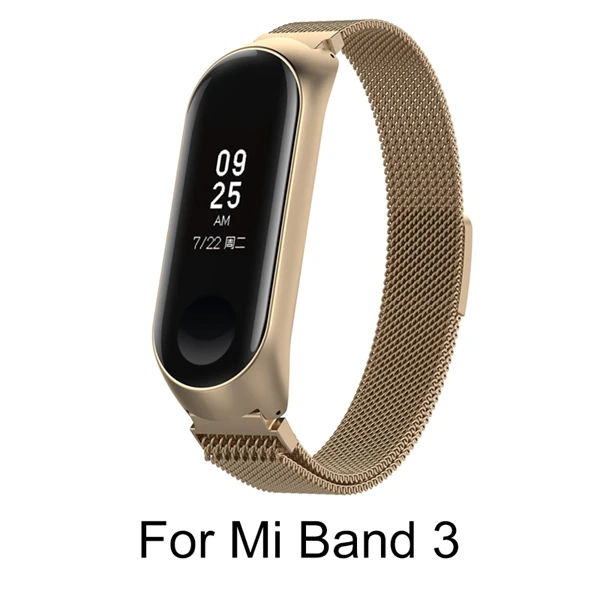 Для mi band 4 металлический магнитный ремешок для Xiaomi mi 3 сменные аксессуары для браслетов браслет для Xiaomi 4 - Цвет: Mi 3 Magnetic Gold2