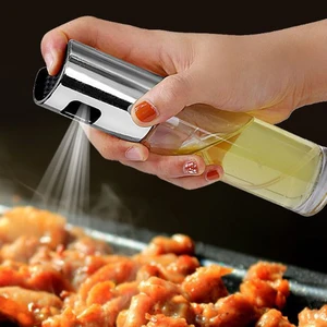 Kitchen Push Type Spray Olive Oil Sprayer Bottle Pump Oil Pot Leak-proof Grill BBQ Sprayer Oil Dispenser BBQ Gravy Boats Tools