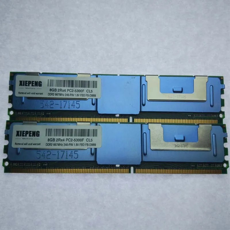 Серверная плата Intel S5000VSA S5000PSL ОЗУ 16 Гб (2x8 ГБ) DDR2 ECC полностью буфферизованная 8G 667