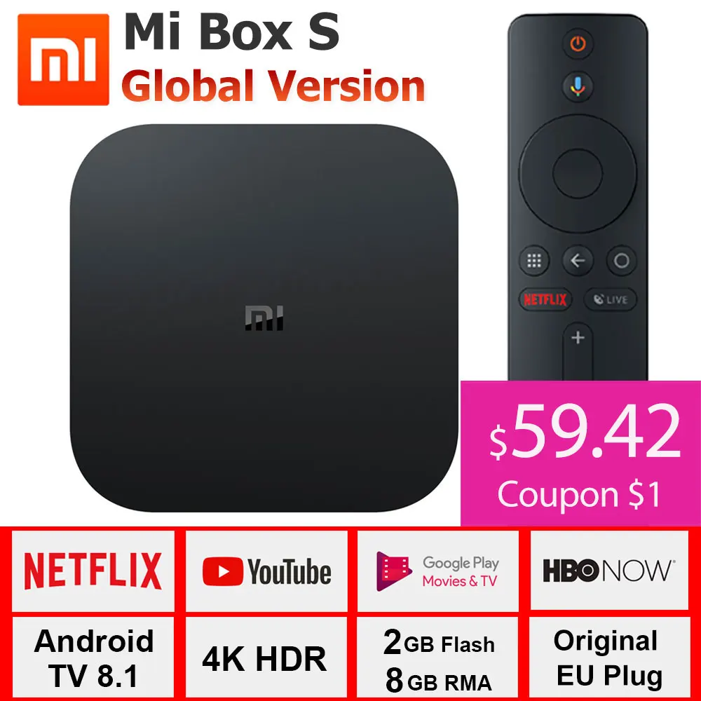 شياو mi mi مربع S 4 K التلفزيون مربع Cortex-A53 رباعية النواة 64 بت مالي-450 1000Mbp الروبوت 8.1 wiFi BT4.2 2 GB + 8 GB HD mi 2.0 التلفزيون مربع أحدث شياو mi mi مربع S 4 K التلفزيون مربع Cortex-A53 رباعية النواة 64 بت مالي-450 1000Mbp الروبوت 8.1 wiFi BT4.2 2 GB + 8 GB HD mi 2.0 التلفزيون مربع أحدث