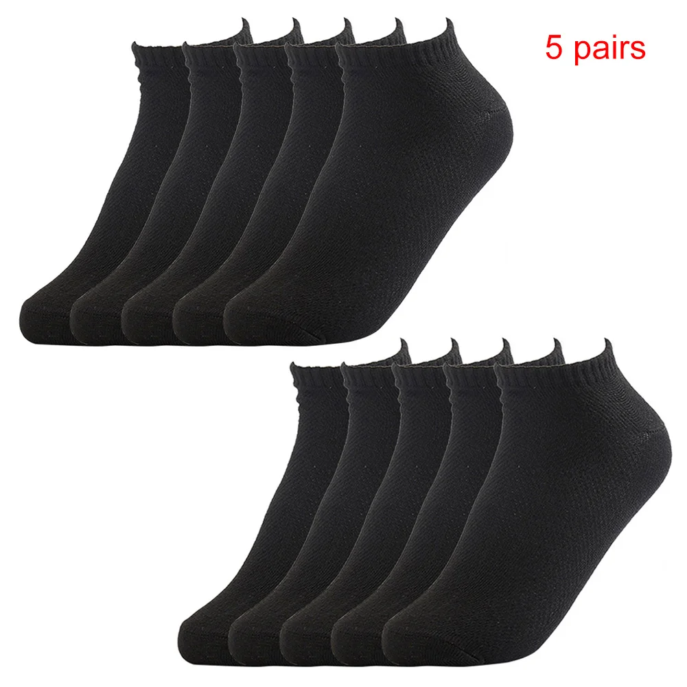 

5Pair OR 1Pair Solid Mesh Men's Socks Soft Breathable Invisible Ankle Men Summer Sports Socks Thin Male Boat Socks Cotton Blend