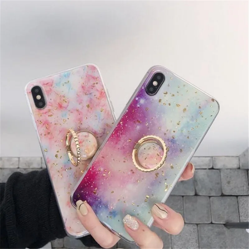 Чехол для телефона UVR Iphone XR X 8 7 6 Plus с цветным растением звездное небо держатель
