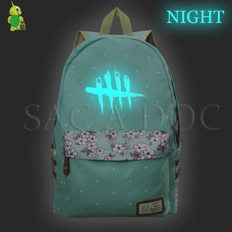 Dead By Daylight Game Luminous Backpack Women Harajuku Daily Backpack Flower Wave Point School Backpack Girls Travel Bags
