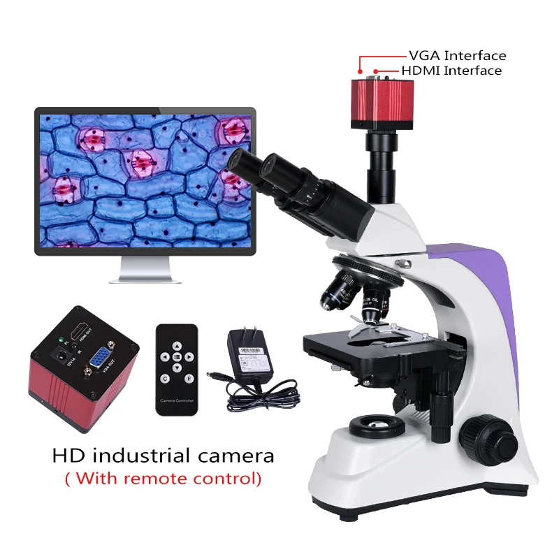 40X-1600X Biological Compound Laboratory Microscope, Trinocular, LED Light  + USB Digital Camera