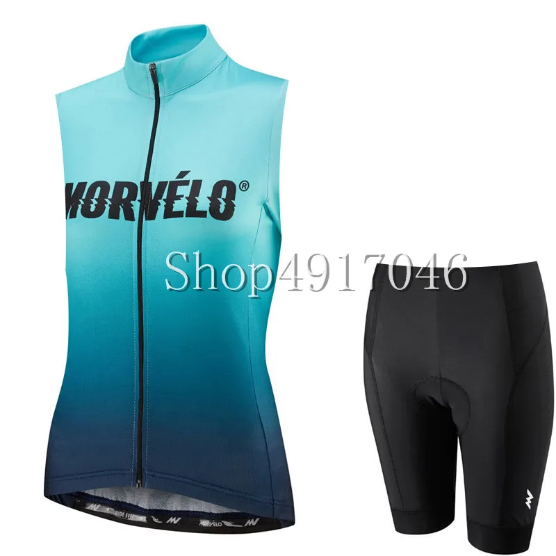 

2019 Morvelo Cycling Clothing Sleeveless Ropa ciclismo Quick Dry women Bicycle summer pro Cycling Jersey set Maillot Culotte