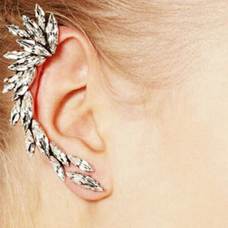 

Vintage Punk Gothic Crystal Rhinestone Ear Cuff Wrap Stud Clip Earrings Clip On Earrings Without Piercing Earcuff Jewelry