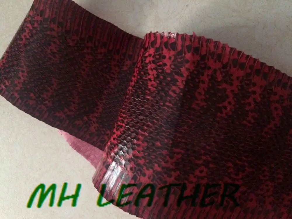 

WS006 Bordeaux Red Snake Skin for Leather DIY, Genuine Snake Skin