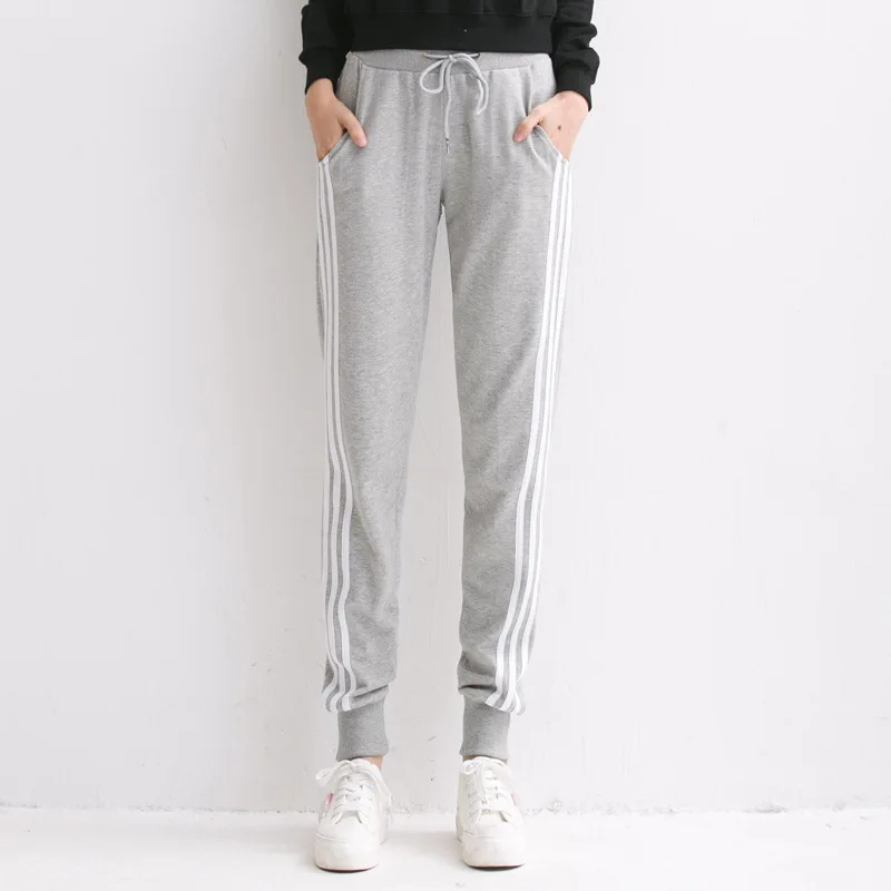 gray and white sweatpants