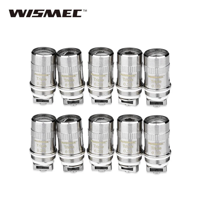 

10pcs Original WISMEC Triple Head Subohm Coils 0.2ohm for WISMEC Amor Mini/ Amor Plus/Elabo/ Mini/SW/ Reux Mini/ Vicino Atomizer