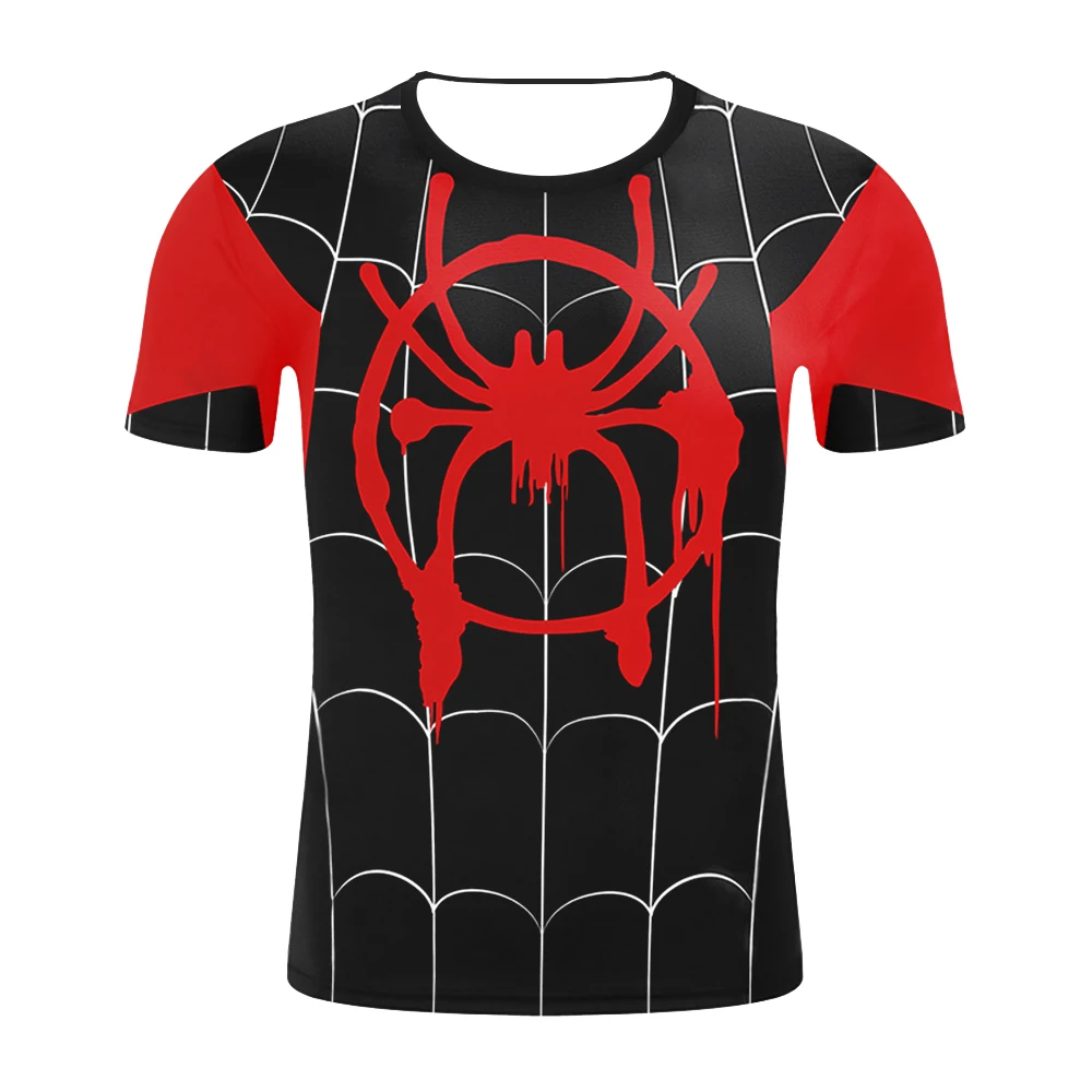 

Avengers 4 Superhero Superman/Batman/Spiderman Men Short Sleeve T Shirt Compression Tights Tops Fitness Marvel T-shirt