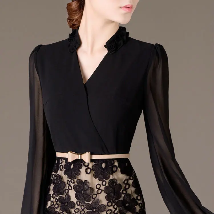 Платье С Шифоновым Рукавом Купить