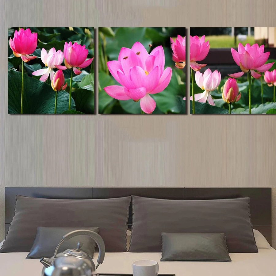 

Art Print Picture Wall Art Home Decorative Pink Tulips Painting 3 Piece Canvas Art Painting By Numbers Wall Decor Painting
