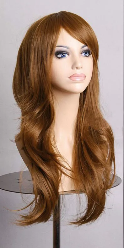 HAIRJOY для женщин 70 см оранжевый коричневый волнистые волосы синтетический костюм вечерние Косплей Полный парик высокая температура волокно 11 цветов - Цвет: brown