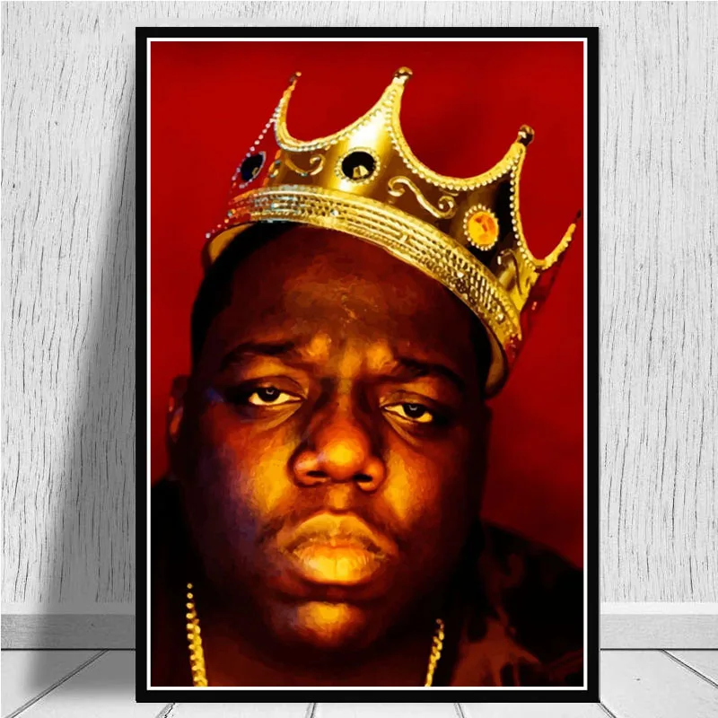 Известный B.I.G Biggie Smalls Тупак Шакур раппер король художественный постер Картина Настенная картина домашний декор, плакаты и принты