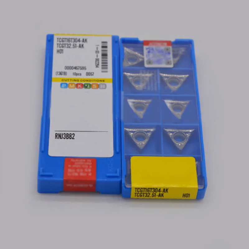 

10pcs TCGT16T304-AK H01 / TCGT32.51-AK H01 Carbide Cutter For Aluminum/Metal High Grip Strength