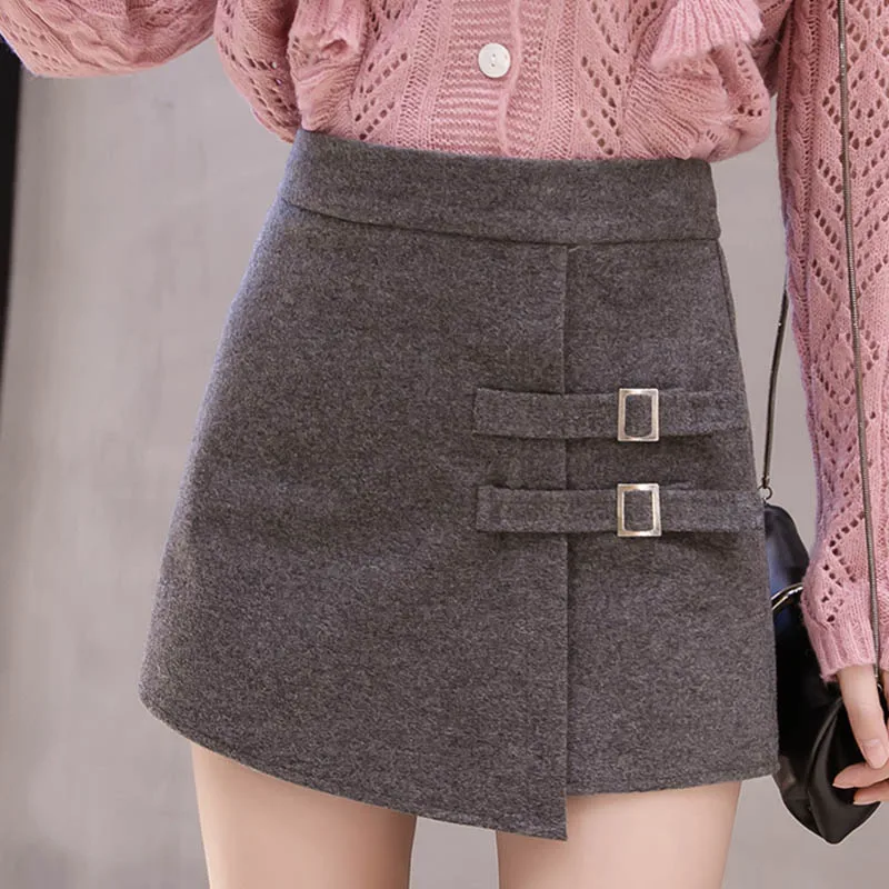 

NORMOV 2019 Women Spring Winter New Korean High Waist Mini Gray Black Skirt Style Elegant Sequin Skirt Mini Asymmetrical Skirts