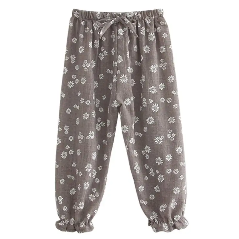 Модные штаны для девочек летние детские хлопковые льняные Повседневные детские брюки детские Панталоны - Цвет: Gray