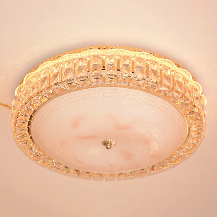 Современный простой светодиодный потолочный светильник стеклянный кристалл круглый из кованого железа креативный роскошный ресторан балкон спальня гостиная