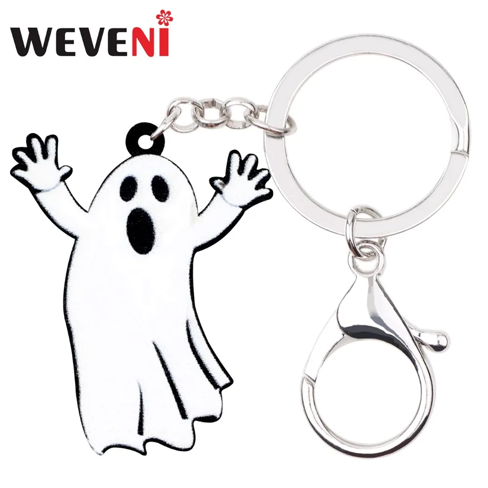 WEVENI акриловая аниме-брелок на Хэллоуин с призраком подвеска кольцо для вечеринки