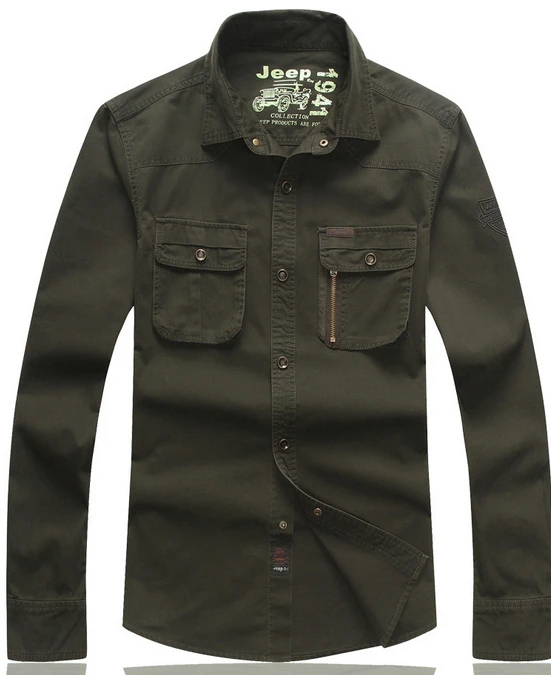 HROS Recommend AFS JEEP 100% Cotton Full Sleeve Solid Color High Quality Real Mens Motorcycle Shirts Wholesale Price Clothing