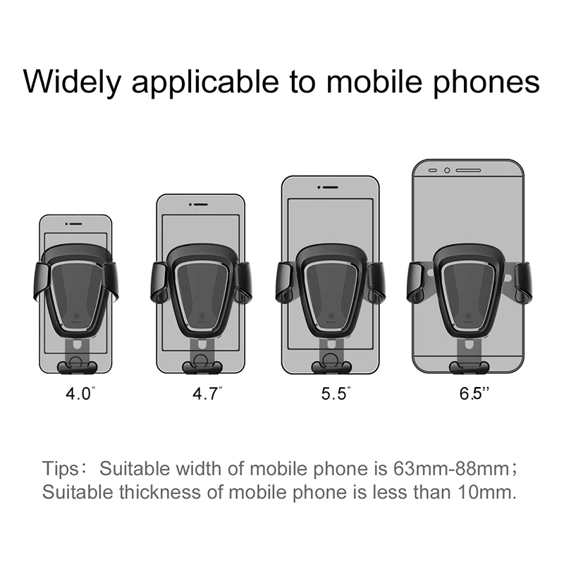 Автомобильный держатель для телефона Baseus Gravity iPhone 11 Xs Max X Samsung S20 S10 крепление на
