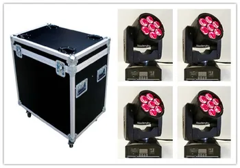 

4 pieces with flighcase 7 x 12 mini moving head led beam moving head 7pcs rgbw 4 in 1 LED Moving Head Light With Zoom