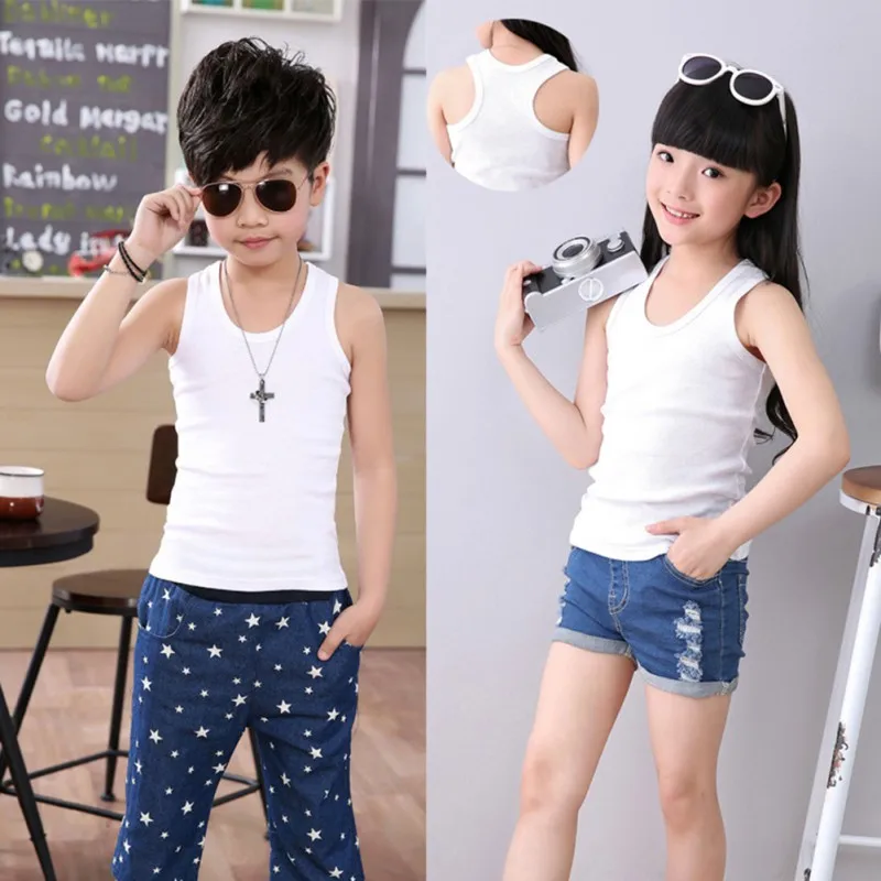 

Baby Camisoles Camisoles Boys Girls Undershirts Kids Singlet Cotton Vest Underwear Summer Children Vests Tops 7 Candy Color