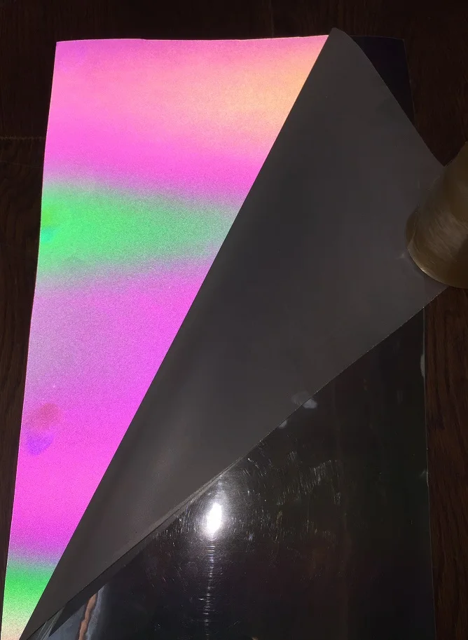 Reflexivo da Noite do Arco-íris da Tela do Couro do Plutônio do Espaço Colorido da Iridescência Reflexiva de 137cm Efeito Espaço do * 100cm 9 Efeito reflexivo da noite do arco-íris da